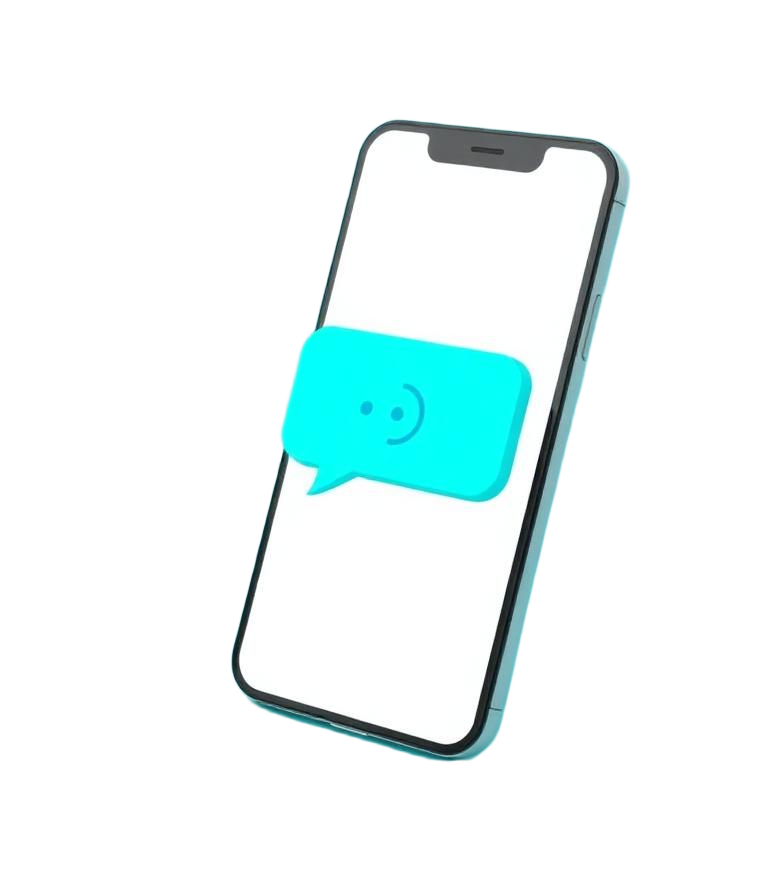 Smartphone showing an SMS message